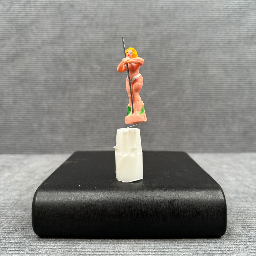 Vintage‎ Miniature Dancer Figurine Blonde Bikini Pole Dancer Cake Topper 1.75"
